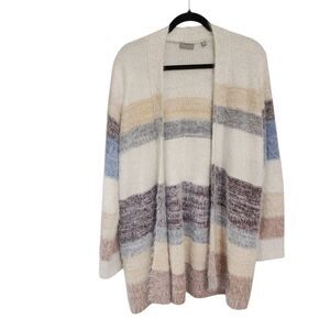 Evolution By Cyrus Cardigan Sweater XL Multicolor Striped Soft Cozy Teacher